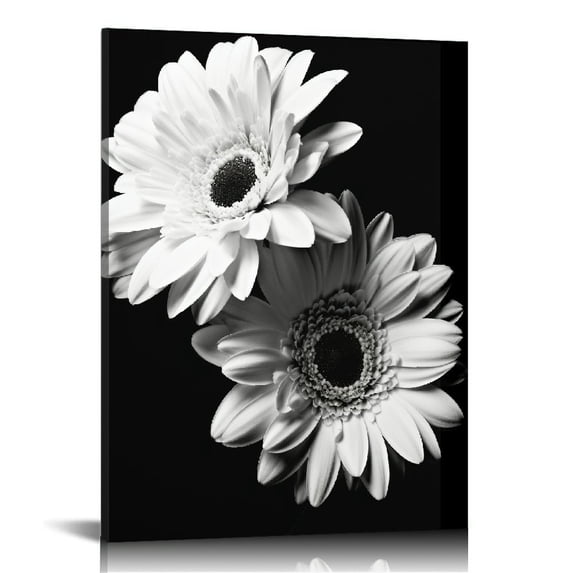 COMIO Canvas Prints Wall Art For Home and Office Wall Decoration Black And White Diasy Canvas Artwork Print Painting Picture Flower Modern Abstract Unframe Wall Art for Living Room Bedroom