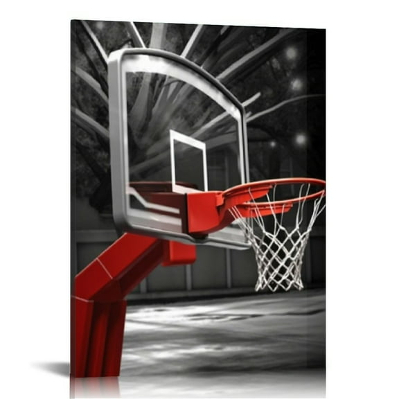 COMIO Canvas Wall Art Basketball Black and White Sports Poster Art Prints Painting Framed Pictures Art Work for Gym Home Office Kids Boys Room Wall Decor
