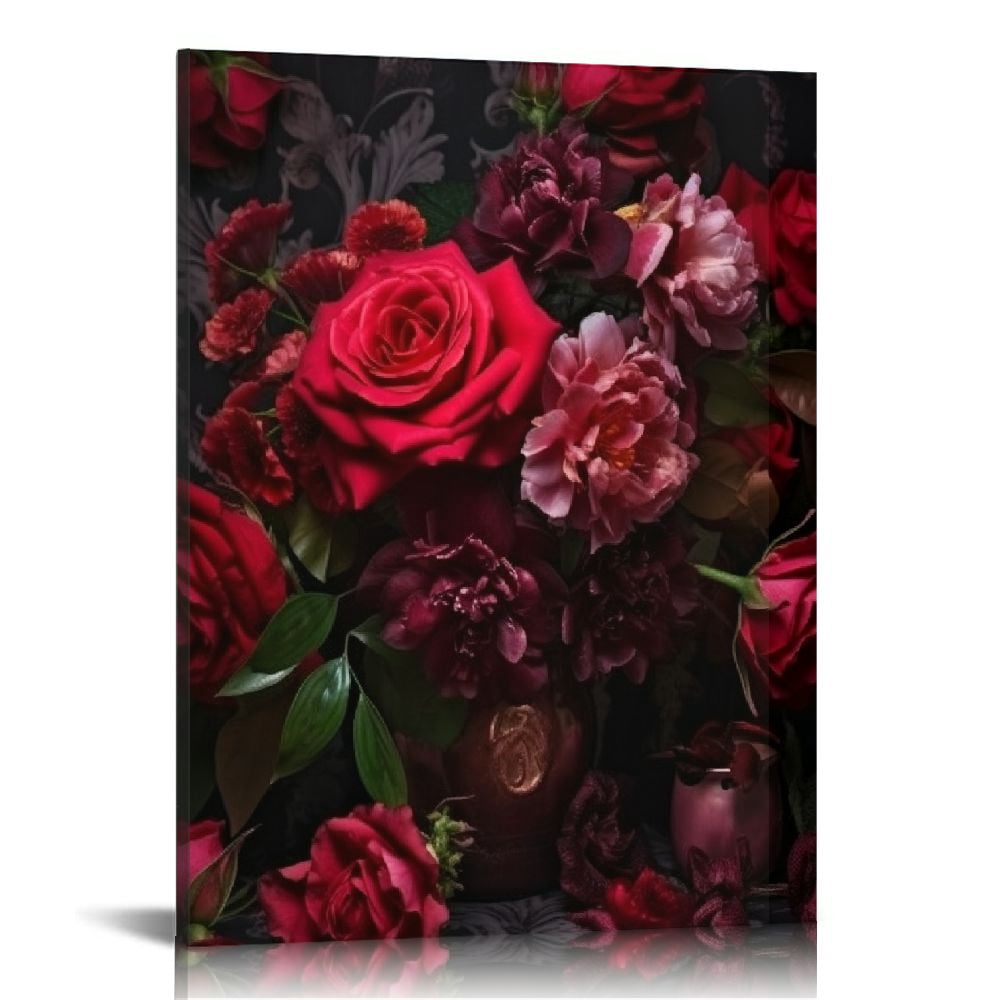 COMIO Canvas Wall Art Black And White Flower Photography Canvas Print ...