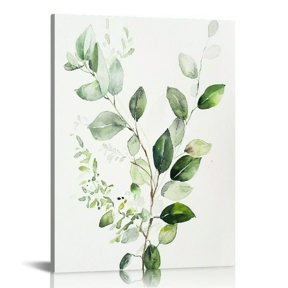 COMIO Canvas Wall Art, Framed Plant Prints Decor with Sage Green Botanical Eucalyptus Leaf for Home Bedroom Decoration