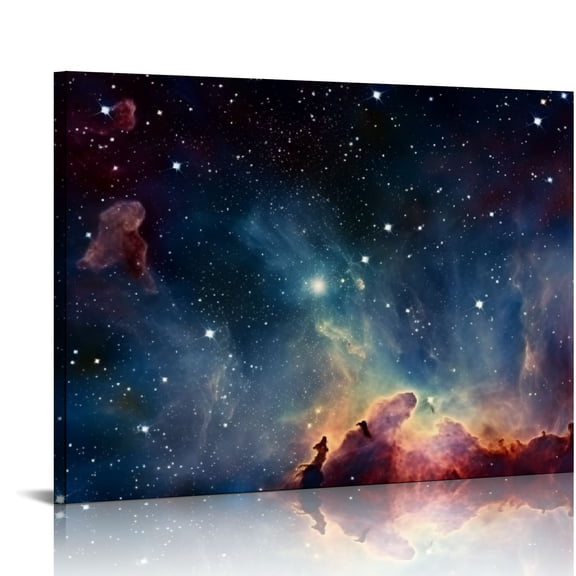 COMIO Canvas Wall Art Galaxy Nebula Starry Cosmic Painting Pictures Panoramic Canvas Arotwork Universe Stars Outer Space Wall Art for Home Office Decoration Framed Ready to Hang