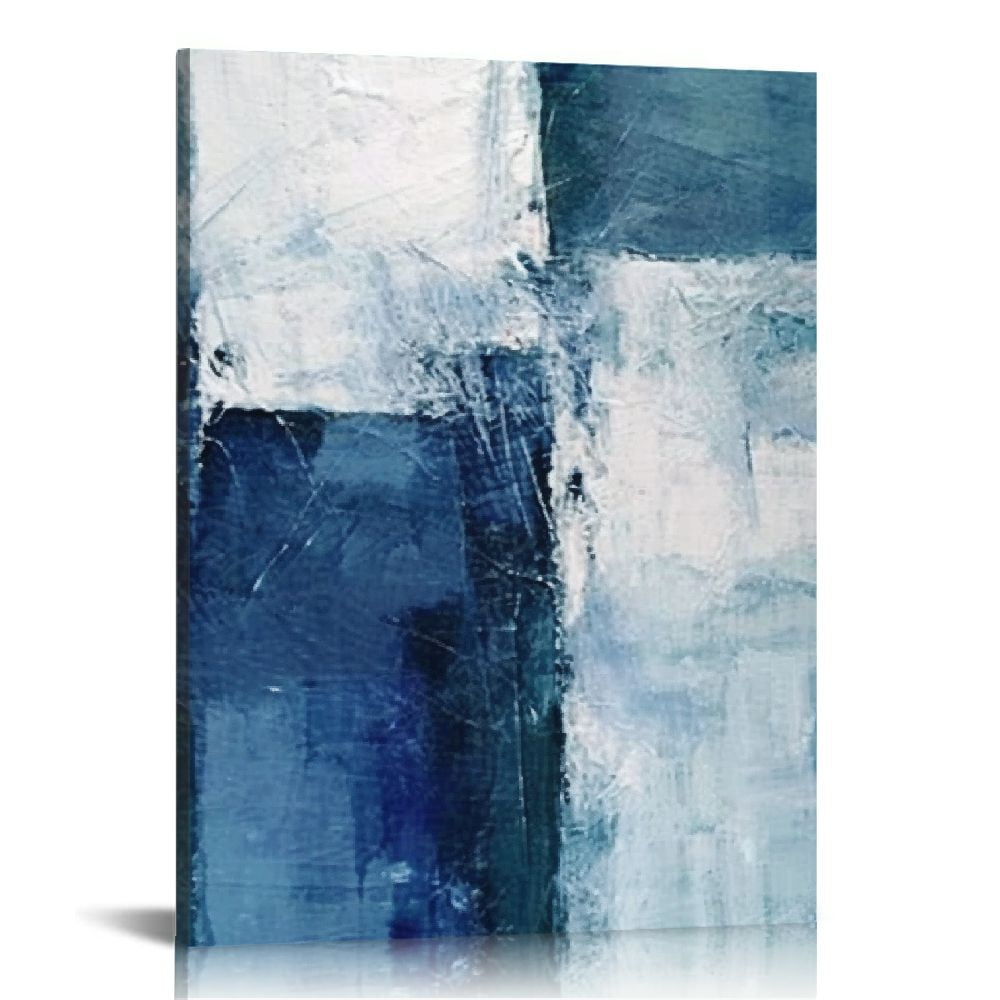 COMIO Canvas Wall ArtGray Blue Abstract Art PaintingModern Canvas