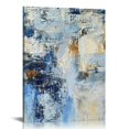 thumbnail image 1 of COMIO Canvas Wall Art for Living Room Blue Gold Wall Art Navy Blue Wall Decor Gray Wall Decorations for Living Room Abstract Artwork Paintings for Wall Bathroom Bedroom Home Decor, 1 of 5