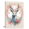 thumbnail image 1 of COMIO Canvas Wall Art Merry Christmas Pictures Home Wall Decorations for Bedroom Living Room Paintings Canvas Prints Framed Santa Claus, Santa Deer, Igloo, Christmas tree Poster (forest deer), 1 of 4
