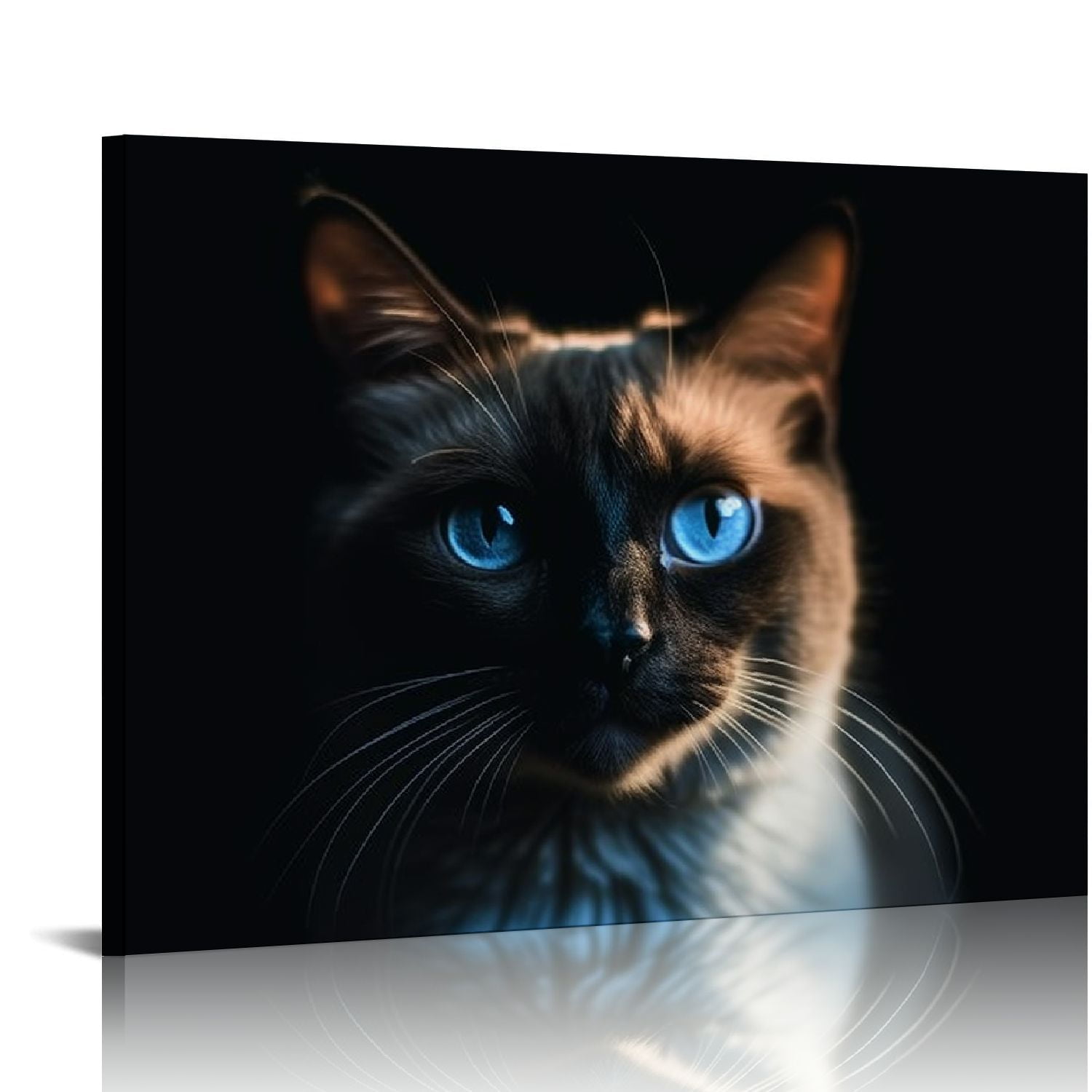 Photo Encadrée Vintage - Deux Chats Siamois - Décoration Murale Animalière