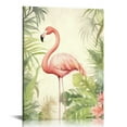 thumbnail image 1 of COMIO  Canvas Wall Art Vintage Style Flamingo on Tropical Plants Background Print Gallery Wrap Modern Home Art, 1 of 5