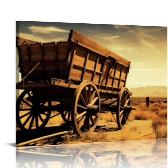 COMIO Canvas Wall Art Western Decor Cowboy Hat Boot Saddle Leather Rancher Vintage Picture Print Painting Wall Decor Canvas Prints for Farmhouse Living Room Men Bedroom Home