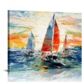 thumbnail image 1 of COMIO  Canvas Wall Art with Textured - lack Grey White Beach Pictures for Home Office Decor, 1 of 4