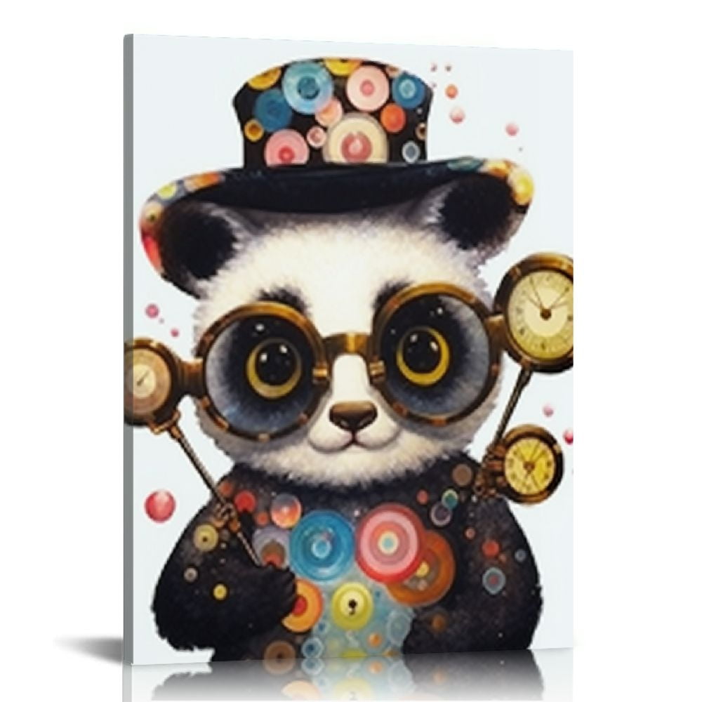 COMIO Cartoon Animal Wall Art Canvas Print Colorful Funny Animals Wall