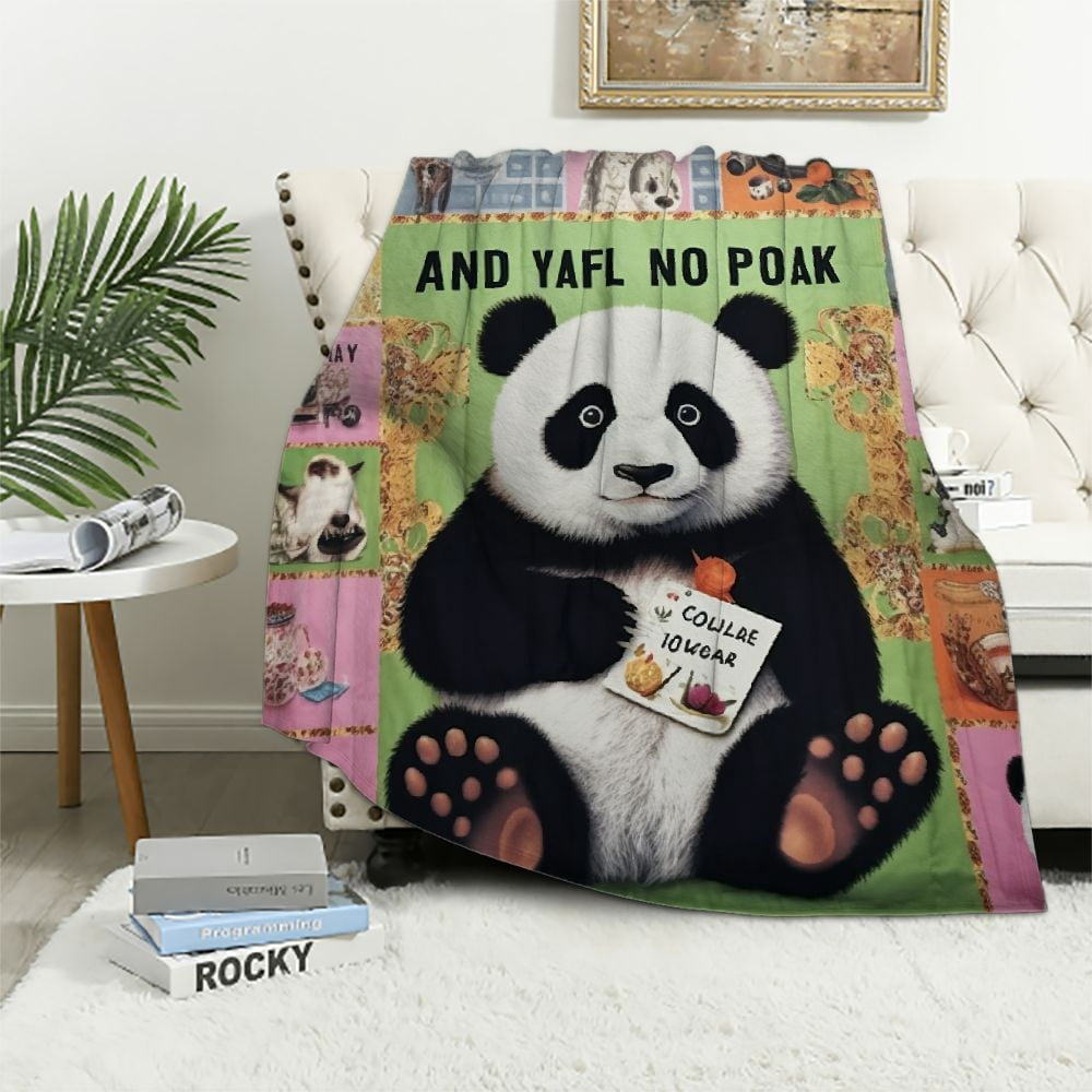 COMIO Cartoon Panda Blanket Cute Panda Gifts for Girls Boys Kids, Panda ...