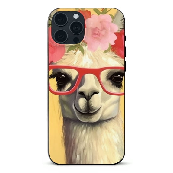 COMIO Case Compatible with iPhone 14 Llama Name Cover Cute Alpaca Girl Funny Monogram Lightweight Slim Protective