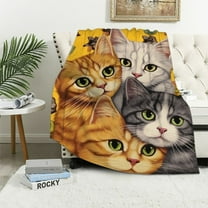 COMIO Cat Blanket Super Soft and Warm Flannel Throw Blankets for Couch Sofa Cat Gifts for Men Women Adults