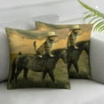 thumbnail image 1 of COMIO Cat Cowboy Throw Pillow Cover, Funny Cat Cowboy on a Horse Decorative Cotton Linen Cushion Pillow Case for Bed Sofa White, 1 of 6
