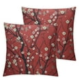 thumbnail image 1 of COMIO  Cherry Tree Decorative Throw Pillows Covers, Japanese Floral Cherry Throw Cushion Cover Pillowcases for Bedroom Sofa Living Room, Red White 2pc, 1 of 6