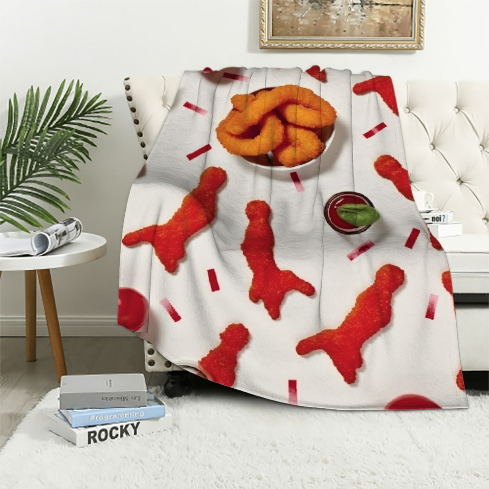 COMIO Chicken Nuggets Blanket Gift Funny Throw Blanket for Kids