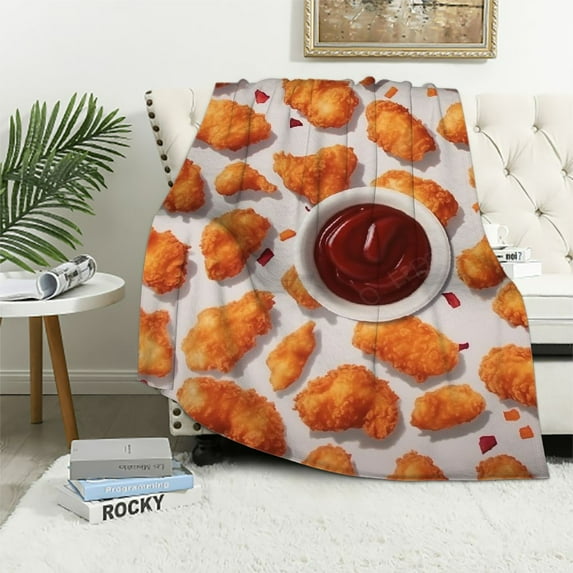 COMIO Chicken Nuggets Blanket Gifts for pet,Chicken Nuggets Thorw Blankets for Girls Womens,Lightweight Blankets for Lovers Couch Bed Sofa