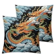 thumbnail image 1 of COMIO  Chinese Dragon Pattern Pillow Covers Fall Pillow Cover Cushion Case for Bed Couch Sofa Holiday Farmhouse Decorative, Square,2pc, 1 of 6