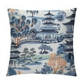 thumbnail image 1 of COMIO  Chinese Style Blue and White Porcelain Print Throw Pillow Case Square Color Pillowcase Fashion Sofa Cushion Cover with Invisible Zipper Car Home Decor, 1 of 5