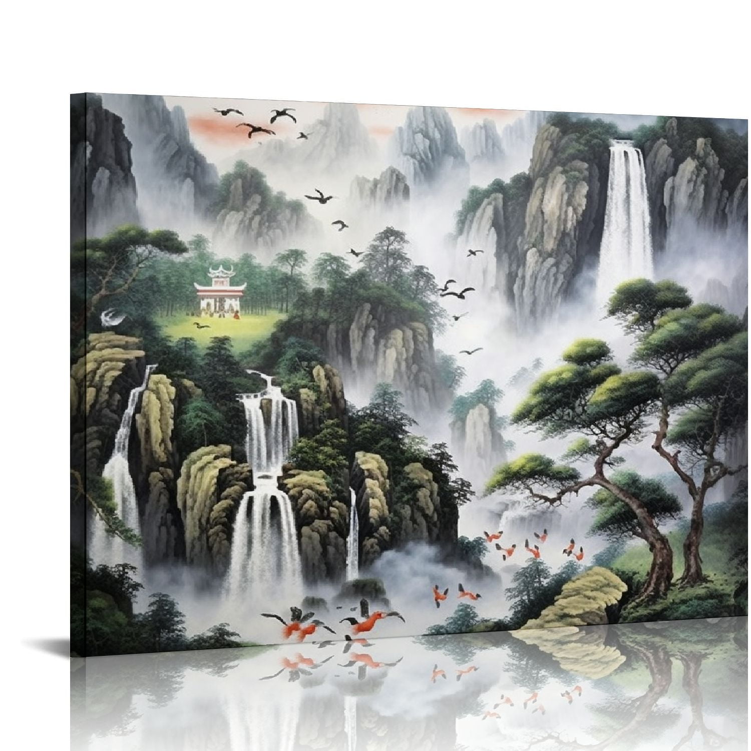 COMIO Chinese Style Canvas Painting-Large Canvas Wall Art-Landscape ...