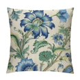thumbnail image 1 of COMIO Chinoiserie Pillow Cover Boho Blue Yellow Floral Print Decorative Outdoor Throw Pillow Covers Flower Pillowcase Square Cushion Cover for Bedroom Sofa Couch Home Decor, 1 of 5
