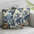 thumbnail image 1 of COMIO Chinoiserie Pillow Cover Vintage Blue Flower Throw Pillow Covers Spring Summer Floral Outdoor Pillow Cases Cushion Covers for Couch Sofa Bedroom Chinoiserie Decor,2 pcs White, 1 of 6