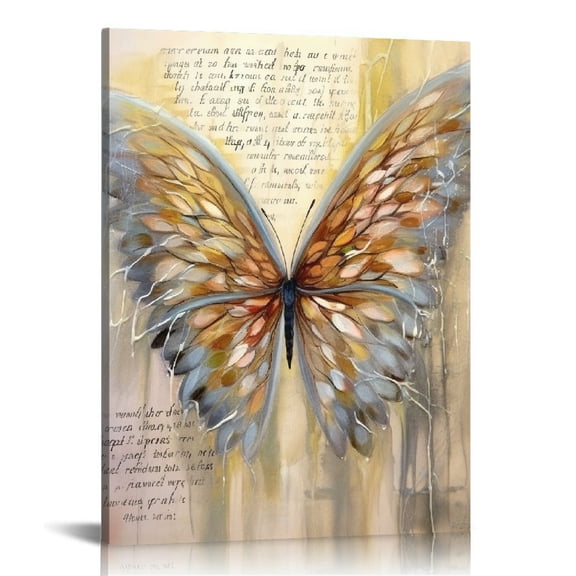 COMIO Christian Angel Wings Wall Art Scripture Psalm Pictures Wall Decor Bible Verse Canvas Painting Prints Retro Rustic Butterfly Framed Artwork for Bathroom Bedroom Living Room