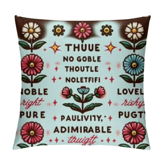 YANMS Christian Bible Verse is True Wildflower Throw Pillow Cover Pillowcase for Couch Bed Sofa, Christian Gifts
