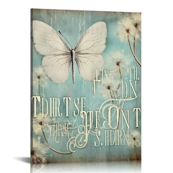 COMIO Christian Bible Verse Wall Art Country Dandelion Butterfly Pictures Wall Decor Rustic Religious Scripture Inspirational Quotes Canvas Painting Artwork Home Decor for Bathoom Bedroom Office