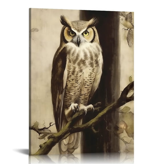 COMIO  Christian Owl Canvas Wall Art Motivational Owl Rustic Paintings Decor Owl Inspirational Picture Framed Modern Artwork Decor For Bathroom Bedroom Hanging