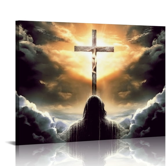 COMIO Christian Wall Art Of God Quotes Wall Decor Cross Canvas Religious Jesus Painting Black Pictures Canvas Prints Motivational Framed Modern Artwork For Home Living Room Bedroom Bathroom