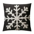 thumbnail image 1 of COMIO  Christmas Decorative Snowflake Throw Pillow Covers Canvas Cushion Cases Holiday Decor Soft Pillowcases for Couch Sofa Bedroom Car Black, 1 of 5