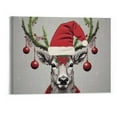 thumbnail image 1 of COMIO Christmas Deer Antler Ornaments  20x16 Inch Canvas Wall Art, 1 of 3