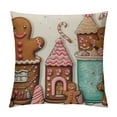 thumbnail image 1 of COMIO  Christmas Pillow Covers,Pillow Cover,Pink Gingerbread Pillow Covers,Gingerbread Coffee Decor,Pink Christmas Decor, 1 of 5