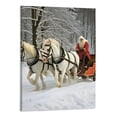 thumbnail image 1 of COMIO 'Christmas Santa Claus' w/ Horses Canvas Wall Art Painting Artwork - 20x16 Inch White, 1 of 3