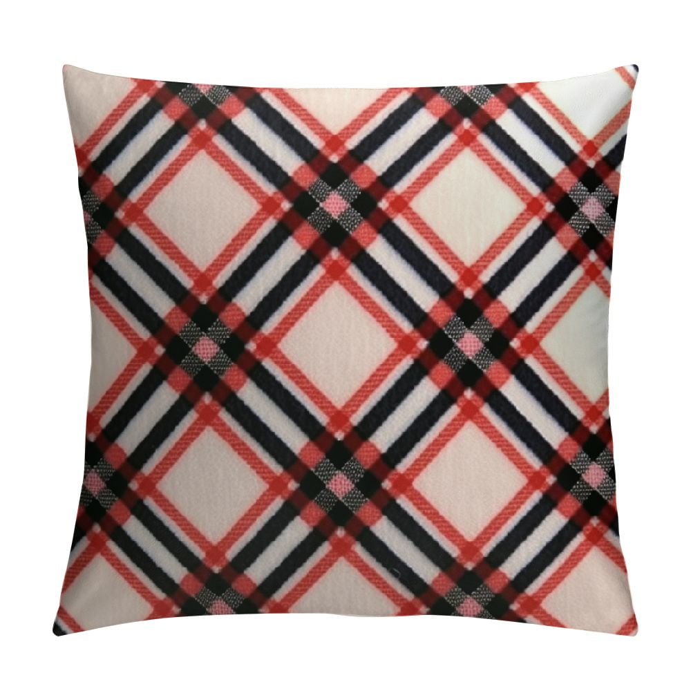 COMIO Christmas Scottish Tartan Throw Pillow Covers Farmhouse Classic ...