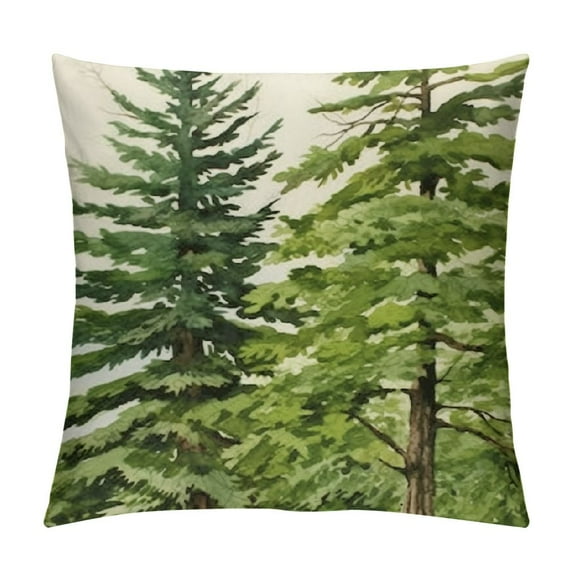 COMIO Christmas Tree Pine Throw Pillow Cover, Evergreen Tree Cushion Case for Sofa Couch