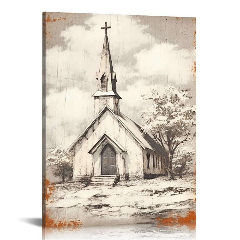COMIO Church Canvas Wall Art Christian Gift Church Pictures Wall Decor ...