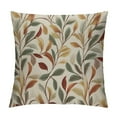 thumbnail image 1 of COMIO  Classical Jacquard Beige Leaf Pattern Square Decorative Throw Pillow Case Cushion Cover, 1 of 5