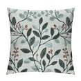 thumbnail image 1 of COMIO  Classical Jacquard Teal Leaf Pattern Square Decorative Throw Pillow Case Cushion Cover, 1 of 5