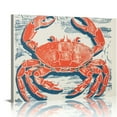 thumbnail image 1 of COMIO Coastal Canvas Wall Art Set Of Two Hand Painted Blue and White Crab Paintings Modern Abstract Animal Nautical Artwork with Gold Foil for Living Room Bedroom Bathroom Nursery Decor, 1 of 4