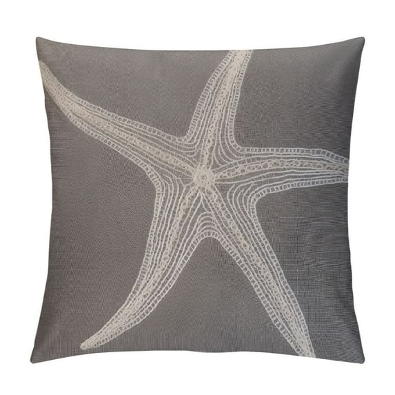 COMIO  Coastal Pillow Covers, Brown Tan Starfish Throw Pillow Covers Beach Pillowcase Nautical Decor for Indoor Outdoor Home Sofa Bedroom Living Room