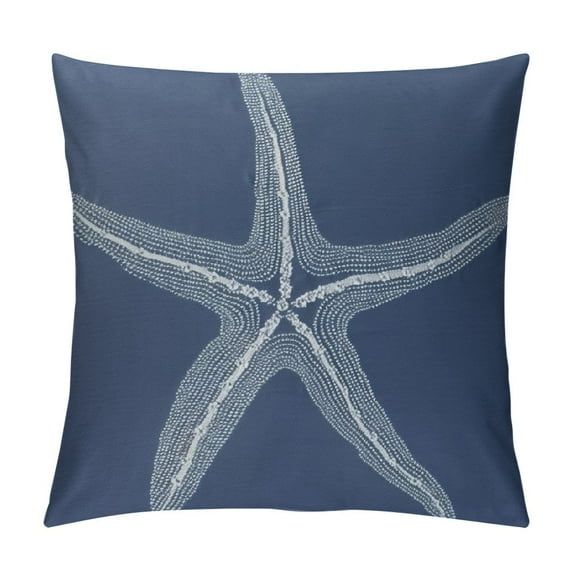 COMIO Coastal Pillow Covers Navy Blue Starfish Throw Pillow Covers Beach Pillowcase Nautical Decor for Outdoor Home Sofa Bedroom Living Room