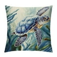thumbnail image 1 of COMIO Coastal Turtle Throw Pillow Covers Nautical Beach Pillow Case Sea Turtle Decorative Couch Ocean Themed Watercolor Art Cushion Cover for Bed Living Room Sofa, 1 of 5