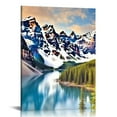 thumbnail image 1 of COMIO Colorado Wall Art Snow Mountain and Lake National Park Landscape Modern Artwork Painting Print On Canvas Framed Picture for Living Room Home Decoration, 1 of 5