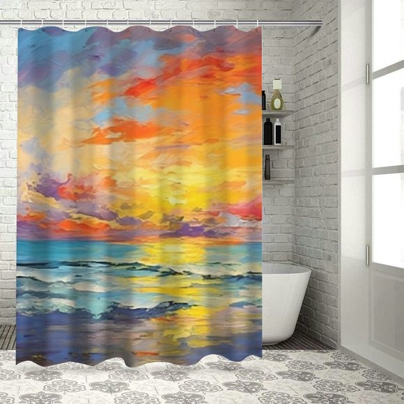 Blue Orange Bathroom