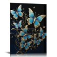 thumbnail image 1 of COMIO  Colorful Butterfly Wall Art, Vibrant White Gold Blue Red Butterfly Canvas Print, Modern Home Office Wall Decoration, 1 of 5
