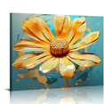 thumbnail image 1 of COMIO  Colorful Flower Canvas Wall Art Elegant Floral Pictures Orange Teal Painting Prints for Bedroom Living Room Kitchen Decoration, 1 of 4