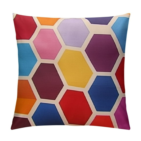 COMIO Colorful Geometric Throw Pillow Covers Pillow Cases Cushion Cases Decorative Burlap Toss Throw Pillow Covers for Living Room,Couch and Bed