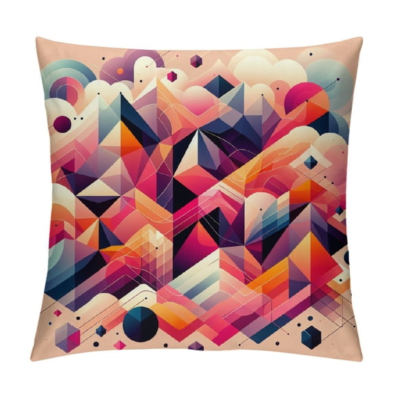 COMIO Colorful Geometry Style Throw Pillow Covers Cases Square Decorative Cushion Covers Pillowcase Cushion Case for Sofa,Couch