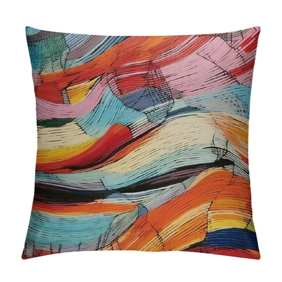 COMIO  Colorful Pillow Covers,Colorful Throw Pillows,Boho Pillow Covers,mid Century Modern Decor Throw Pillow Covers,Rainbow Throw Pillowcase,Bohemia Decorate for livingroom Bedroom kidroom